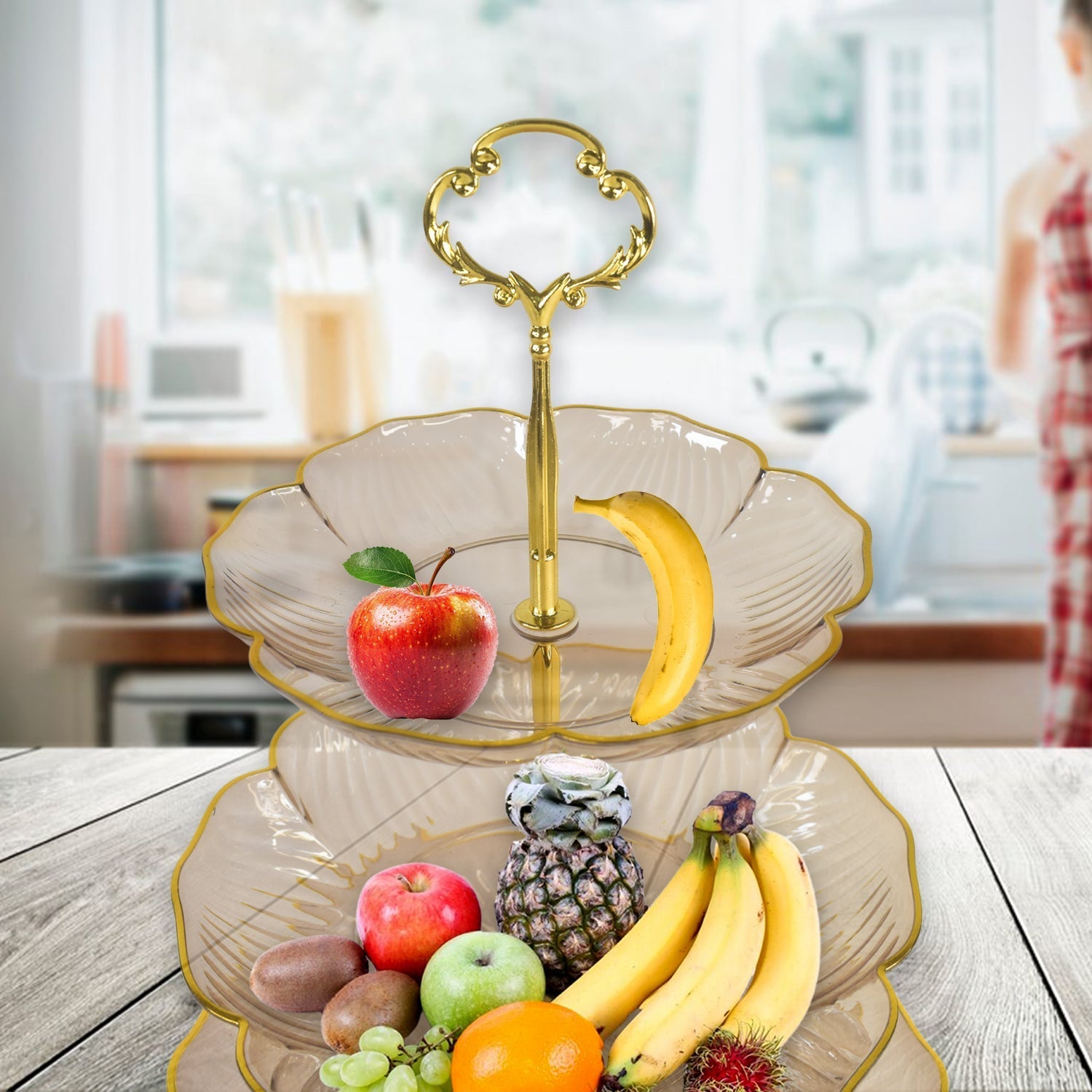 3 Layer Snack Rack, Basket Stand Holder (1 Pc) Your Brand