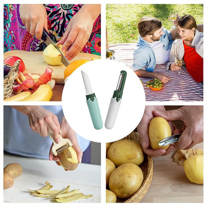 2-in-1 Multifunctional Knife & Sawtooth Peeler for Fruits and Vegetables Your Brand