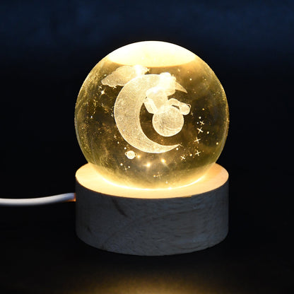 3D Crystal Ball lamps With Base (1 Pc / Mix Design) Your Brand