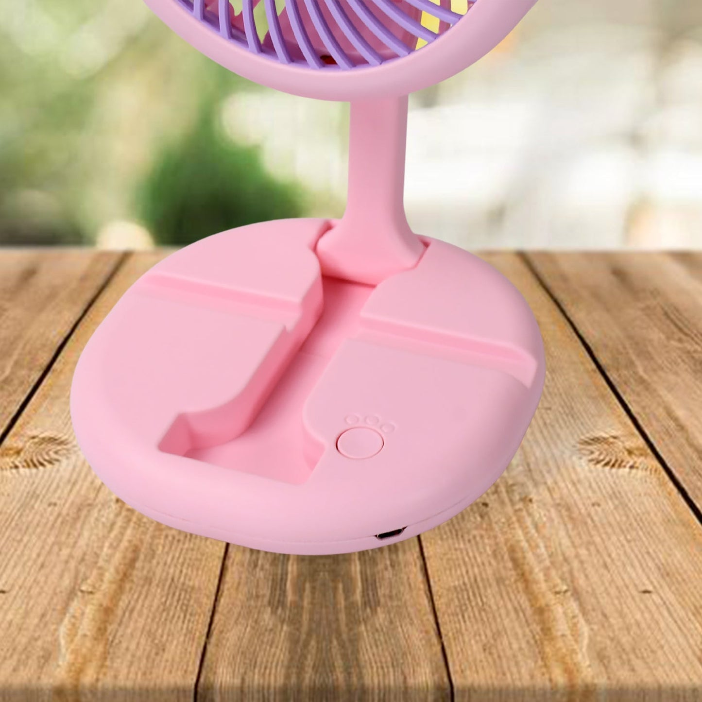 USB Rechargeable Portable Fan With LED Light Heavy Duty & Foldable Fan With Charging Port Home, Outdoor, Temple Your Brand