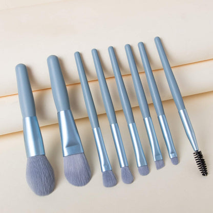 8-Piece Mini Makeup Brush Kit – Portable Premium Synthetic Set with Case (Mix Colors) Your Brand