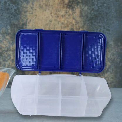 Kitchen Multipurpose Air-tight 4 Sections Storage Containers / Masala Box (1 Set) Your Brand