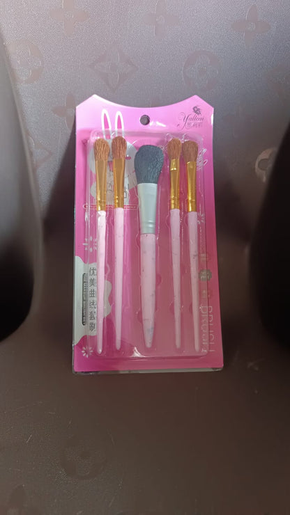 5pc Makeup Brush tools kit (5 Pcs Set / Mix Color) Your Brand
