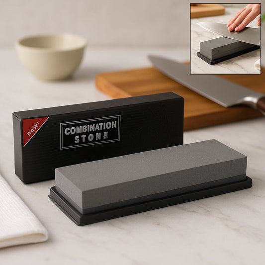 Silicon Carbide German Combination Stone, Dual Sided Stone for Knife and Tools Sharpening with Safety Case Your Brand