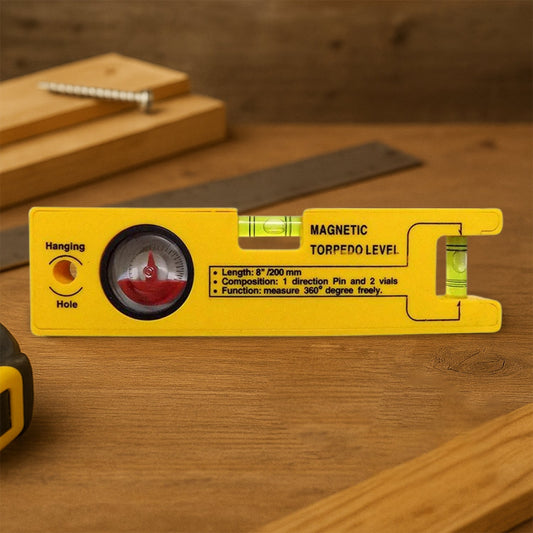 8-inch Magnetic Torpedo Level with 1 Direction Pin, 2 Vials and 360 Degree View Your Brand