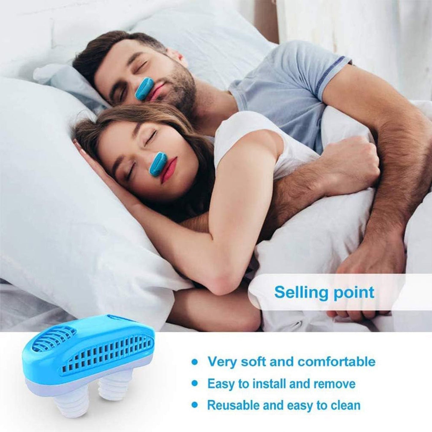 2 in 1 Anti Snoring and Air Purifier Nose Clip Anti Snoring Device (1 Pc / With Plastic Case) Your Brand
