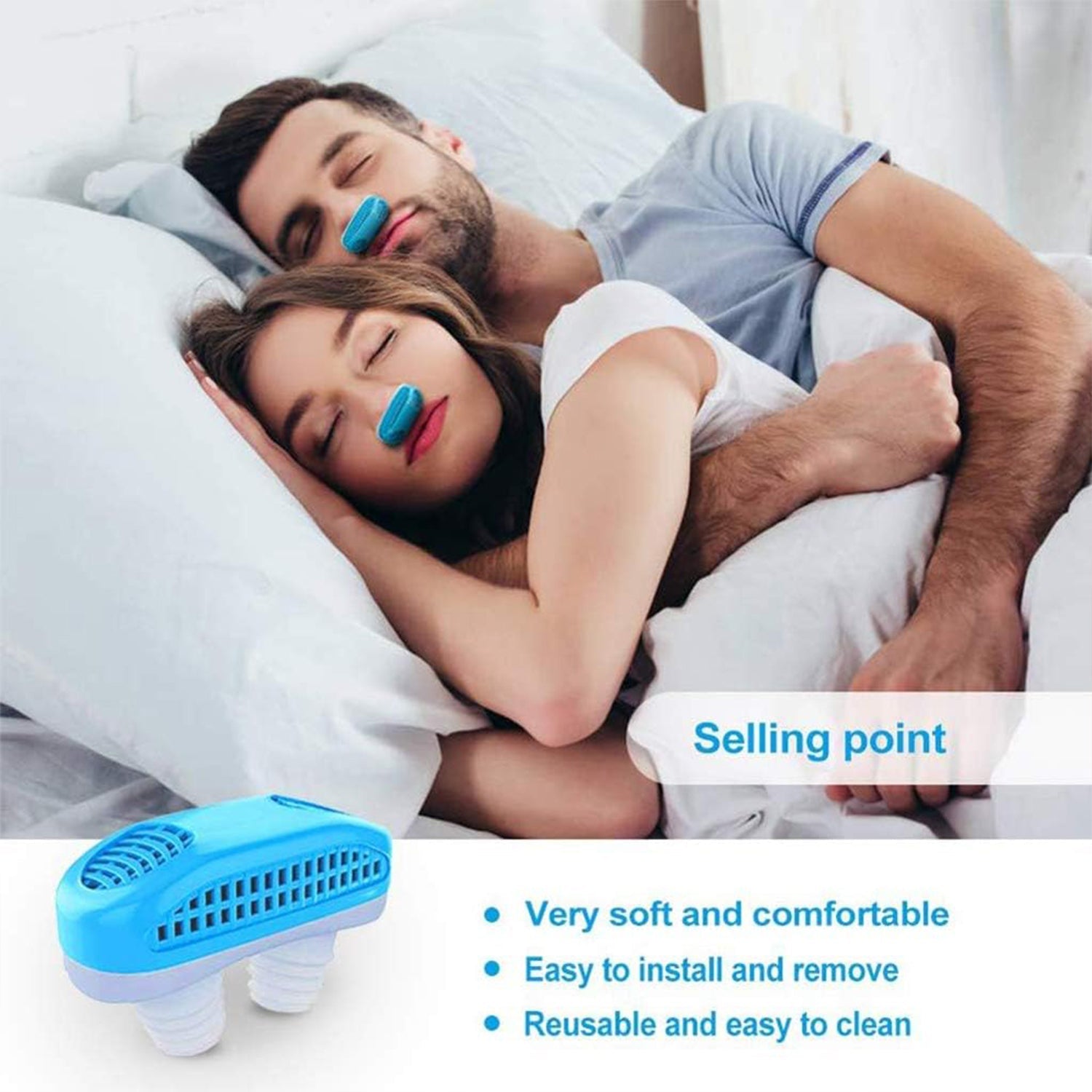 2 in 1 Anti Snoring and Air Purifier Nose Clip Anti Snoring Device (1 Pc / With Plastic Case) Your Brand