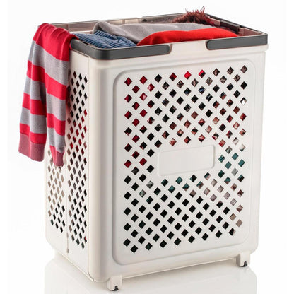 Large Foldable Laundry Basket with Wheels Your Brand