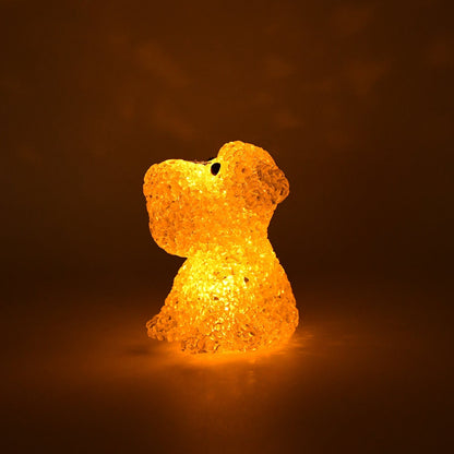 Dog Shape Crystal LED Night Light Lamp – Cute Glowing Animal Decorative Light (1 Pc) Your Brand