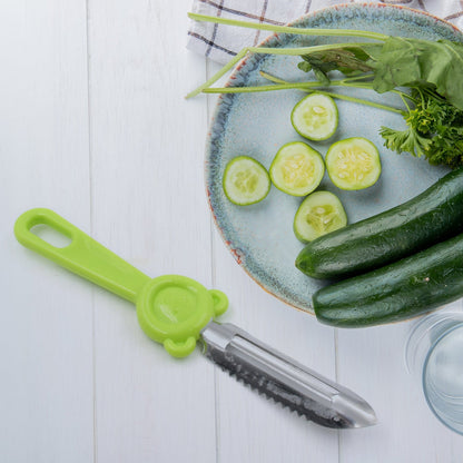 Multi-Purpose Stainless Steel Peeler With Handle For Vegetables,  2 in 1 Potato Peeler and Cutter, Stainless Steel Potato Peeler, grated Carrot, grated, Suitable for Peeling and shredding Fruit and Vegetables Kitchen Accessories (1 Pc) Your Brand