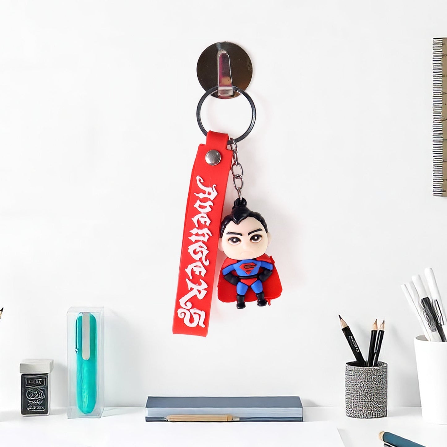 Cute Cartoon Silicone 3D Key Chain with Metal Hook & Strap (Pack of 1) Your Brand