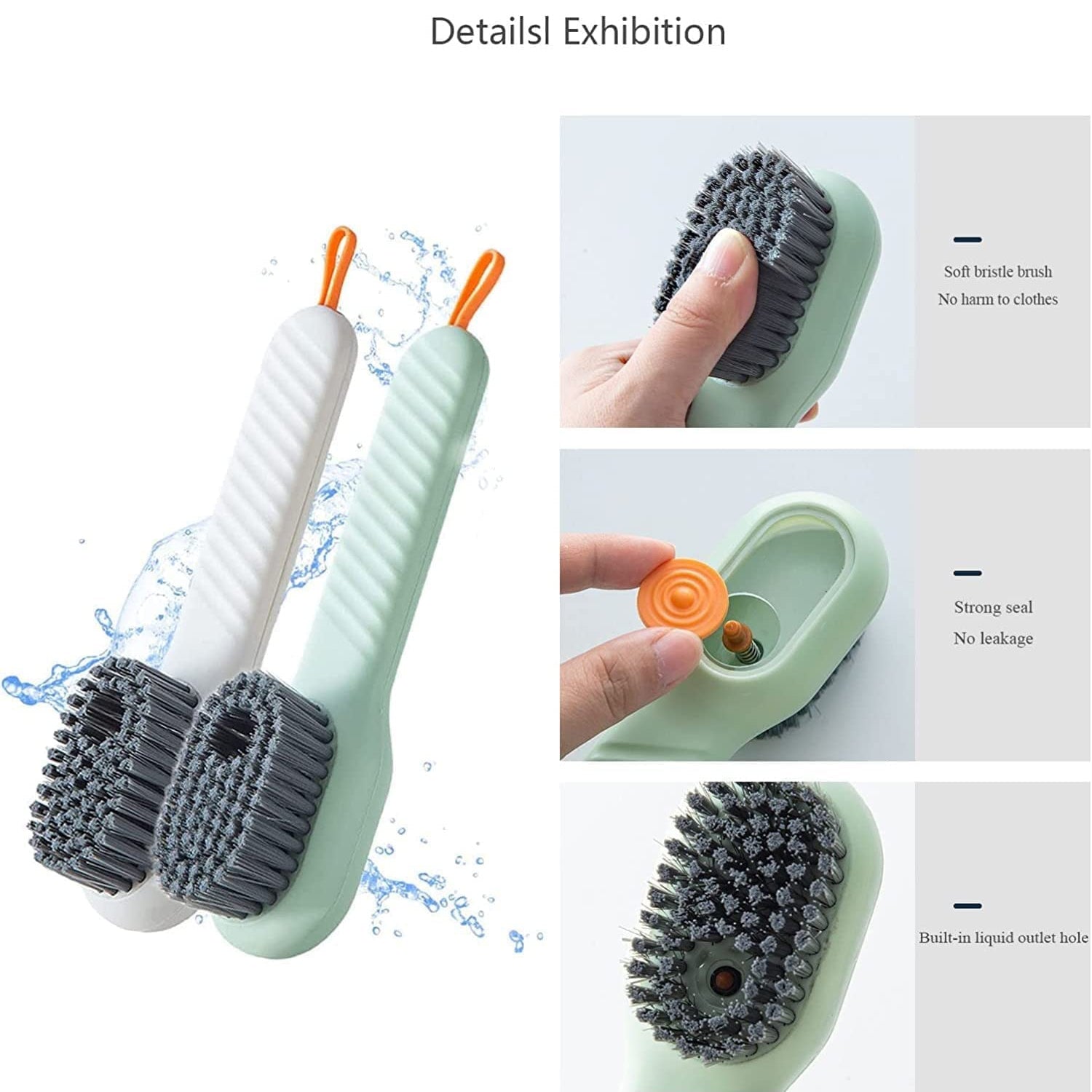 Multifunctional Scrubbing Brush with Liquid / Soap Dispenser, Cleaning Brush with Liquid / Soap Dispenser, Shoe Brush for Cleaning, Cloth Cleaning Brush with Handle Liquid Shoe Brush For Shoe Clothes (1 Pc) Your Brand