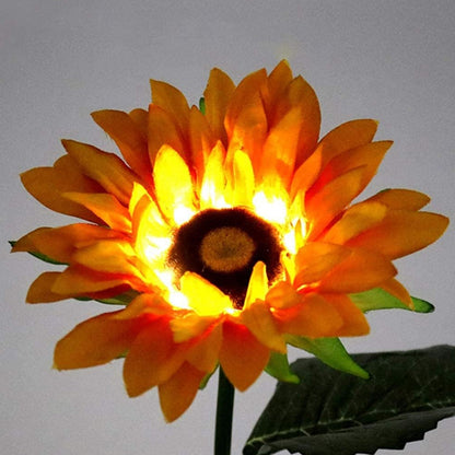 Garden Solar Sunflower Outdoor LED Light  Inserted Ground Simulation Plant (4 Pcs Set) Your Brand