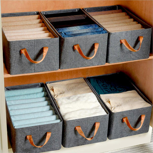 FOLDABLE STORAGE BOX HANDLES, COTTON AND LINEN STORAGE BINS AND BASKETS ORGANIZER FOR NURSERY, CLOSET, BEDROOM, HOME (45 Cm) Your Brand