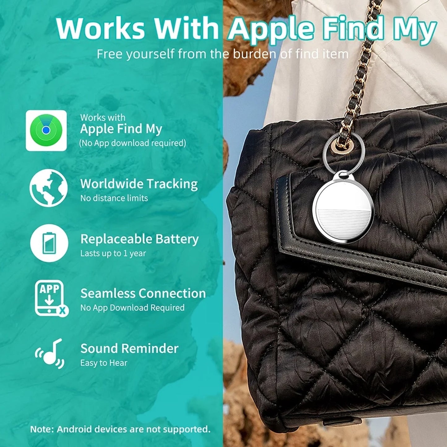 Finder Compatible with Find My App Global Tracking GPS Tracker with Sound Alarm Your Brand