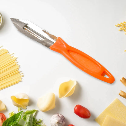 3in1 Multipurpose Stainless Steel Classic Kitchen Knife Set of 3 for Fruits and Vegetable Chopping / Cutting / Peeling, Kitchen Knife / Vegetable Peeler / Plain Knife Your Brand
