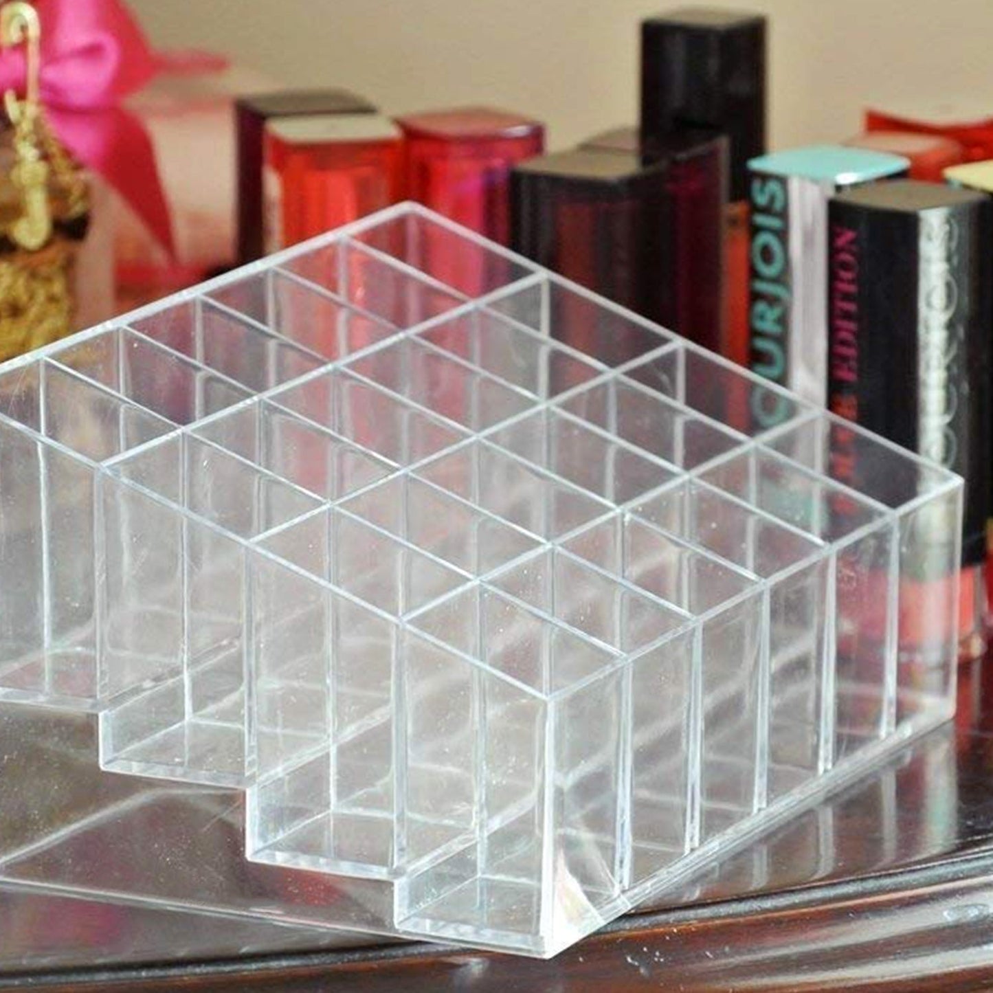 24 Hole Stand Trapezoid Holder Makeup Brushes Set Lipstick Holder Case Tools (1 Pc) Your Brand