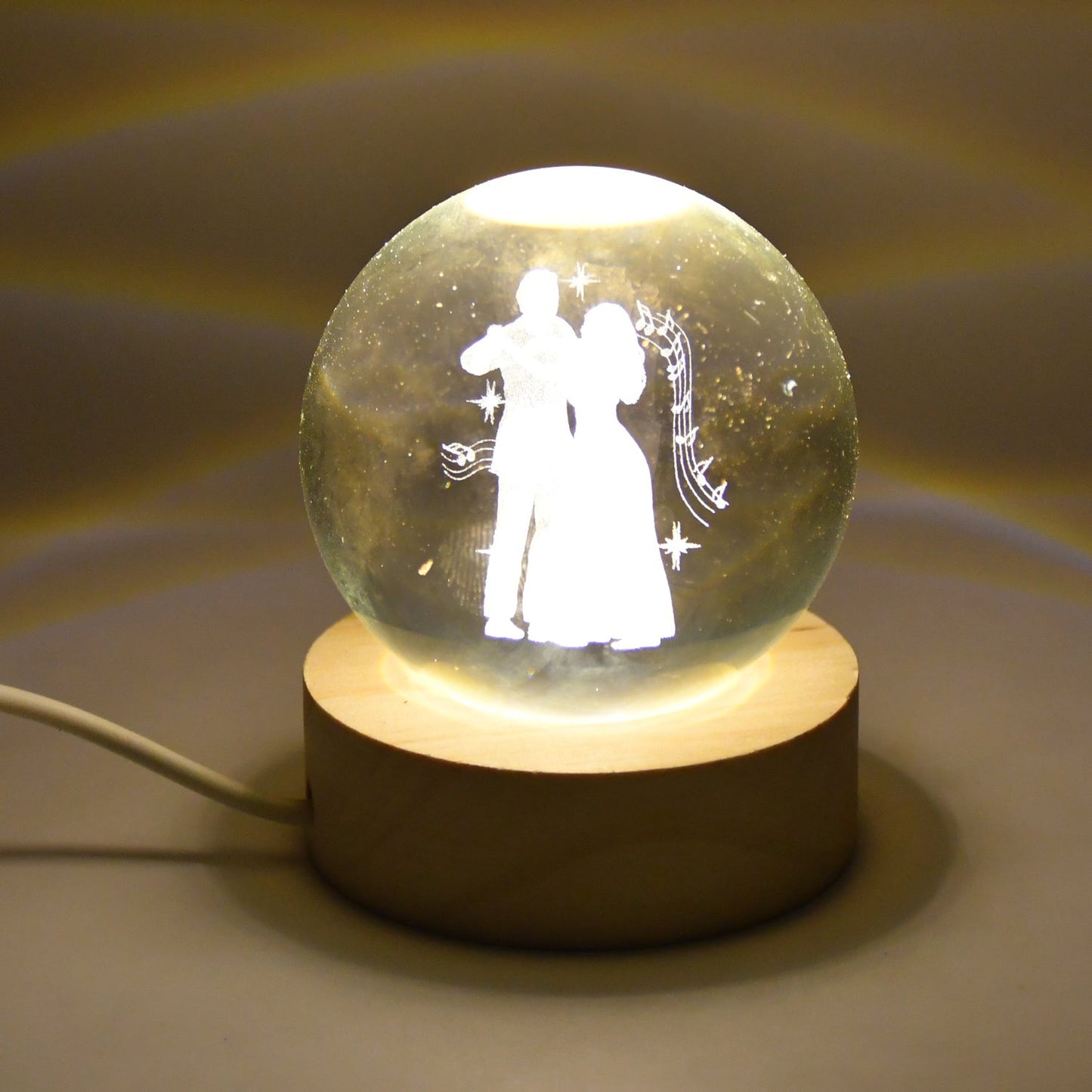 3D Crystal Ball lamps With Base (1 Pc) Your Brand