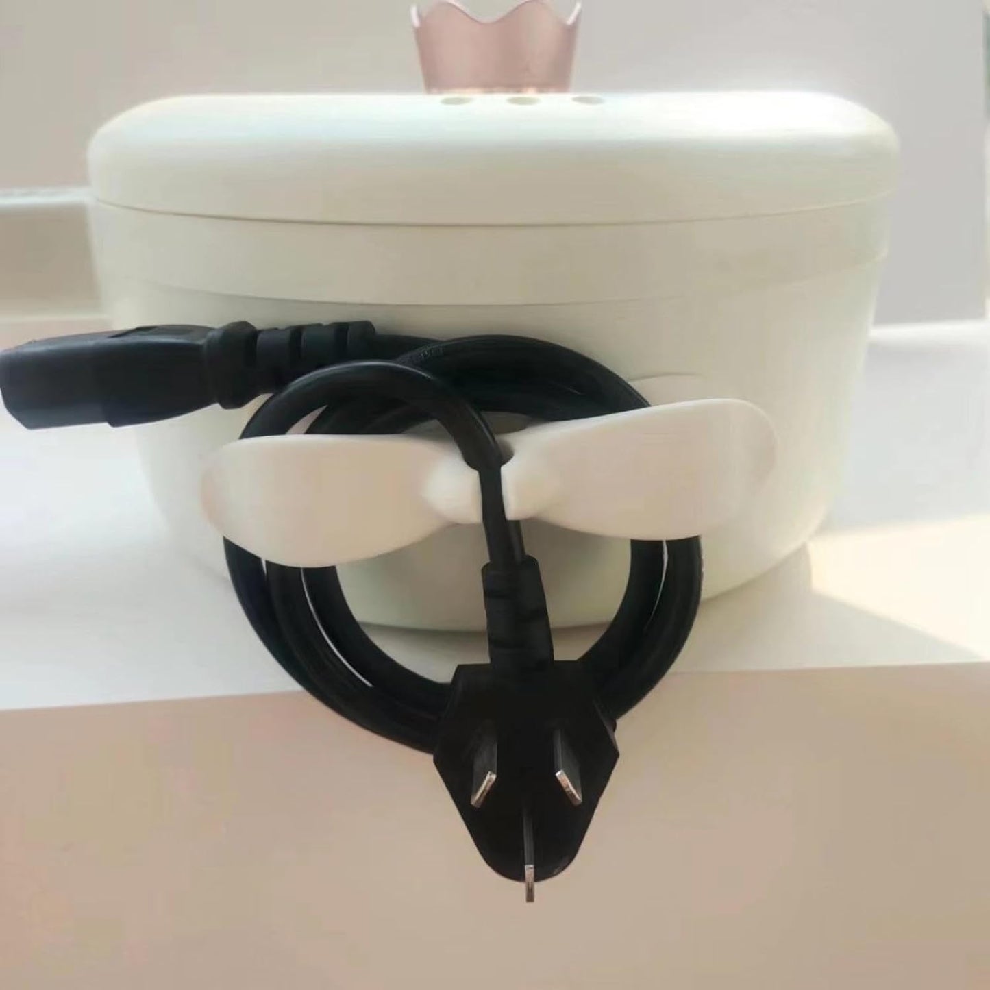 Power Plug Holder Organizer for Appliances Tidy Cord Winder Cable Organizer Self Adhesive Wire Wrap Holder for Coffee Maker Pressure Etc (1 Pc / 8x3 Cm / Small) Your Brand