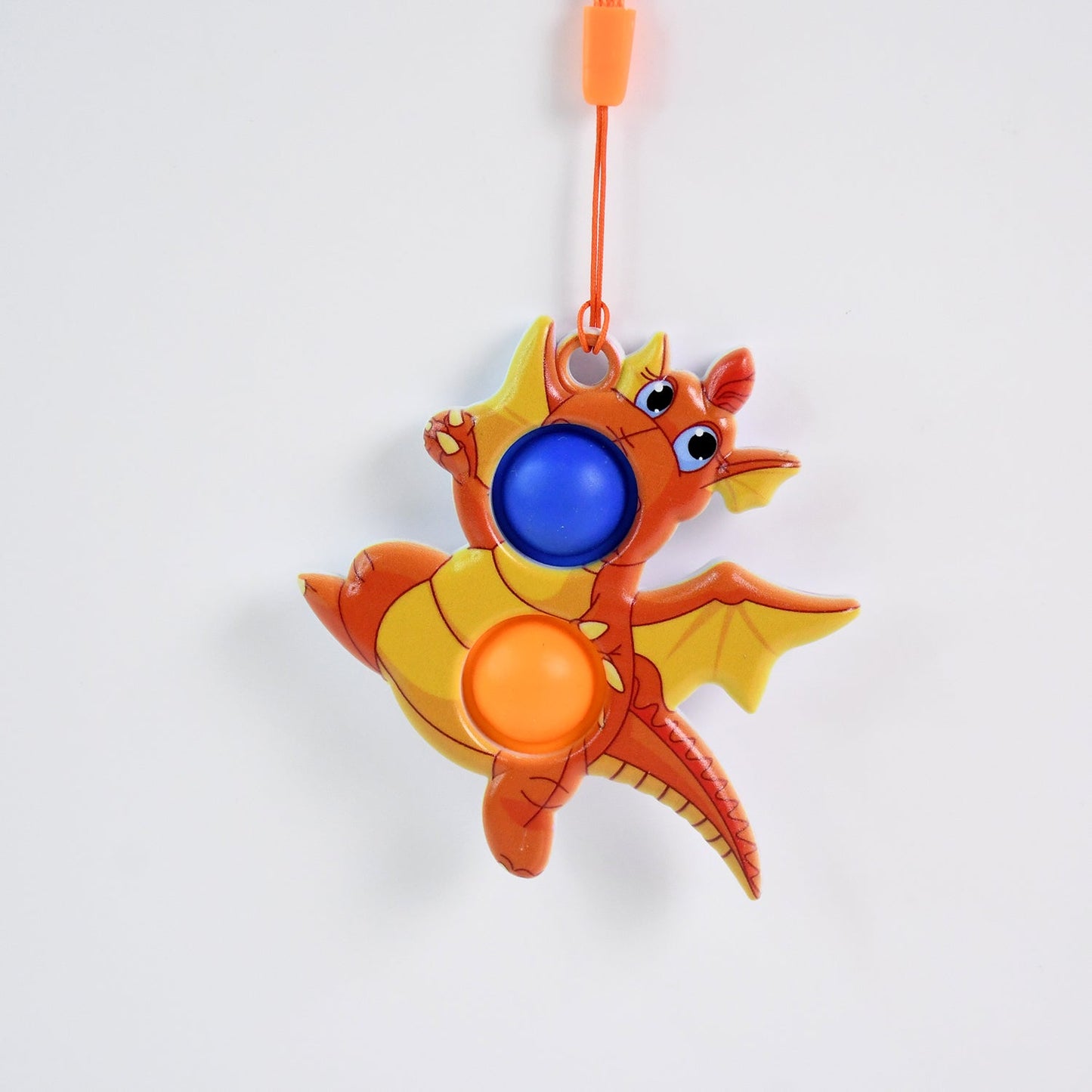 2-Bubble Dragon-Shaped Push Pop Fidget Toy with Strap (1 Pc) Your Brand