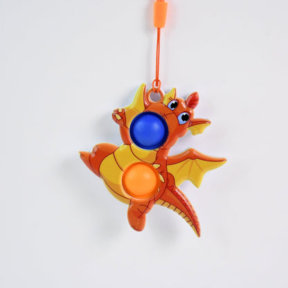 2-Bubble Dragon-Shaped Push Pop Fidget Toy with Strap (1 Pc) Your Brand