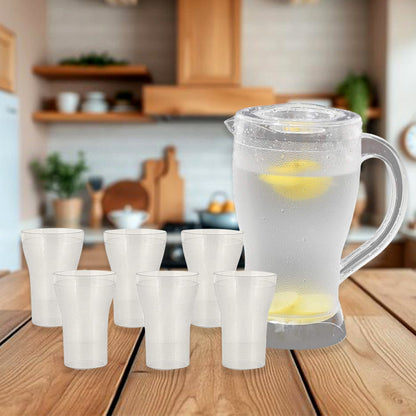 Apex Unbreakable Lemon Jug Set with 6 Glasses – 1200ML Jug + 300ML Glasses Approx Your Brand