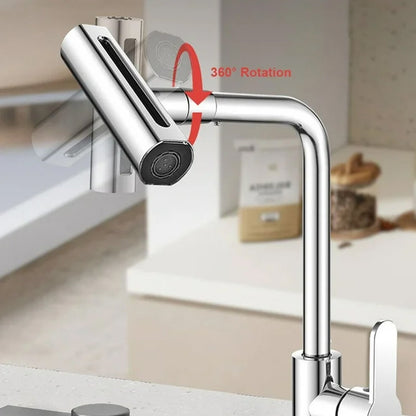 360° Rotating Waterfall Kitchen Faucet – Touch & Swivel Sink Extender (4 In 1 ) Your Brand