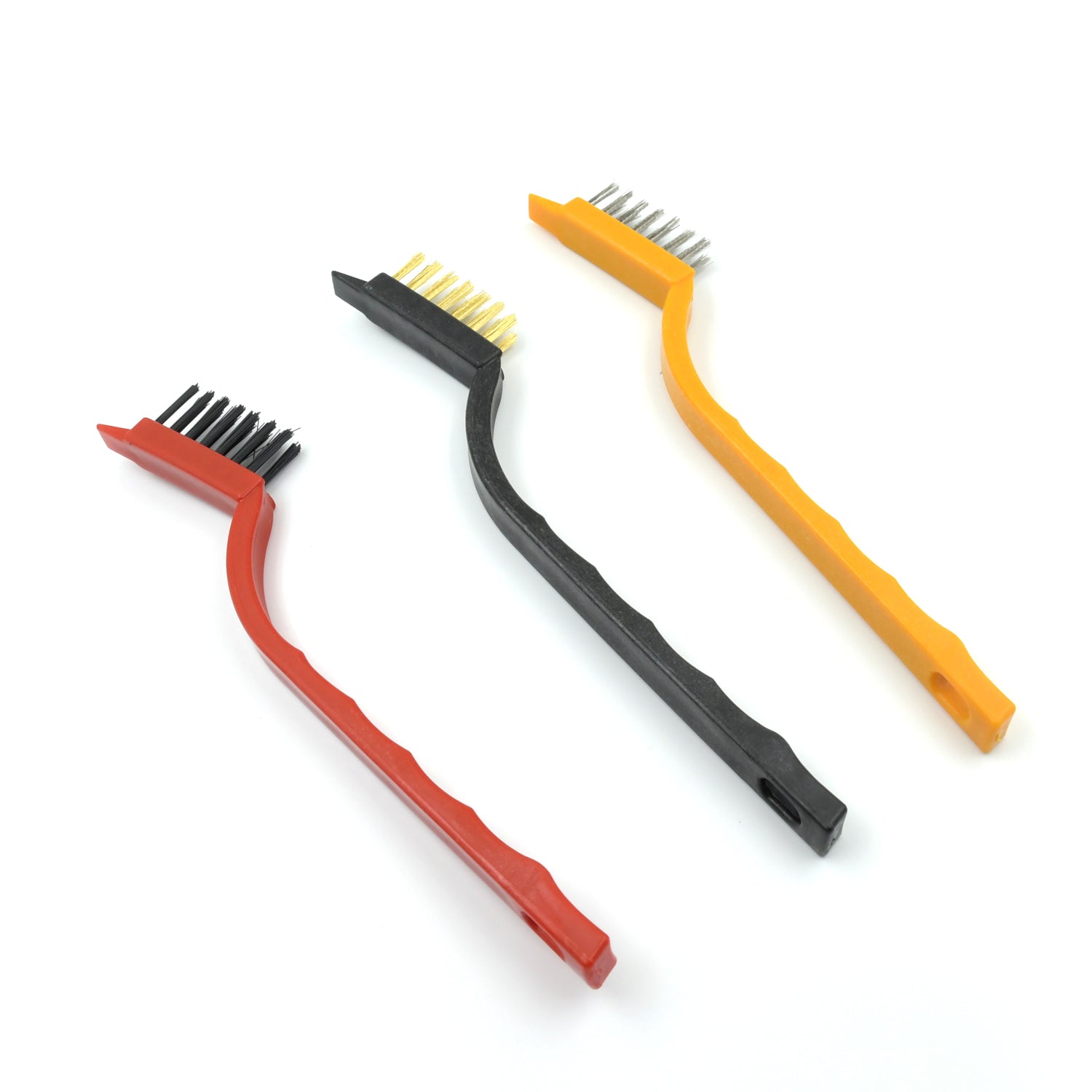 Mini Wire Brush Set - Brass, Nylon, Steel for Cleaning & Rust Removal (3 Pcs Set) Your Brand