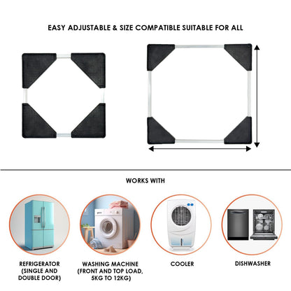 Adjustable Heavy-Duty Fridge and Washing Machine Stand Base Trolley 50x50 cm Your Brand