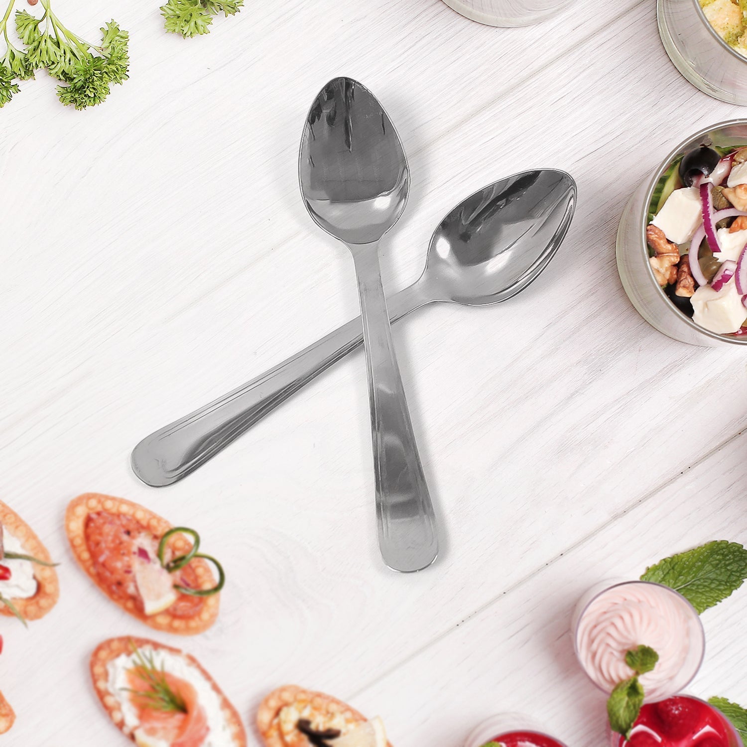 Big Dinner Spoons, 6 Pieces stainless Steel Table Spoon Your Brand