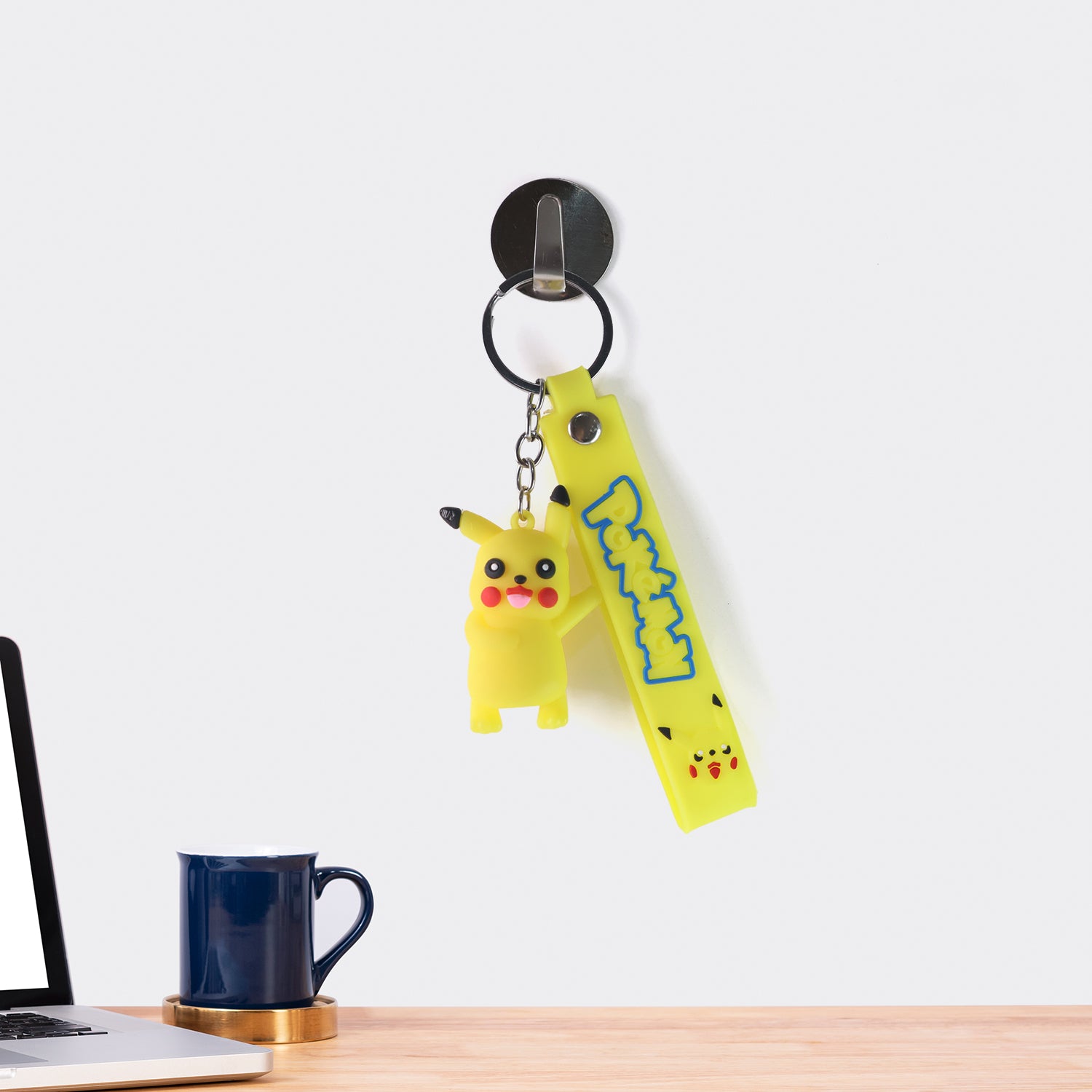 Cute Cartoon Silicone 3D Key Chain with Metal Hook & Strap (Pack of 1) Your Brand