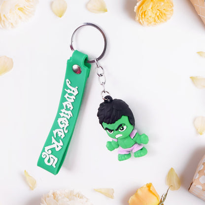 Cute Cartoon Silicone 3D Key Chain with Metal Hook & Strap (Pack of 1) Your Brand