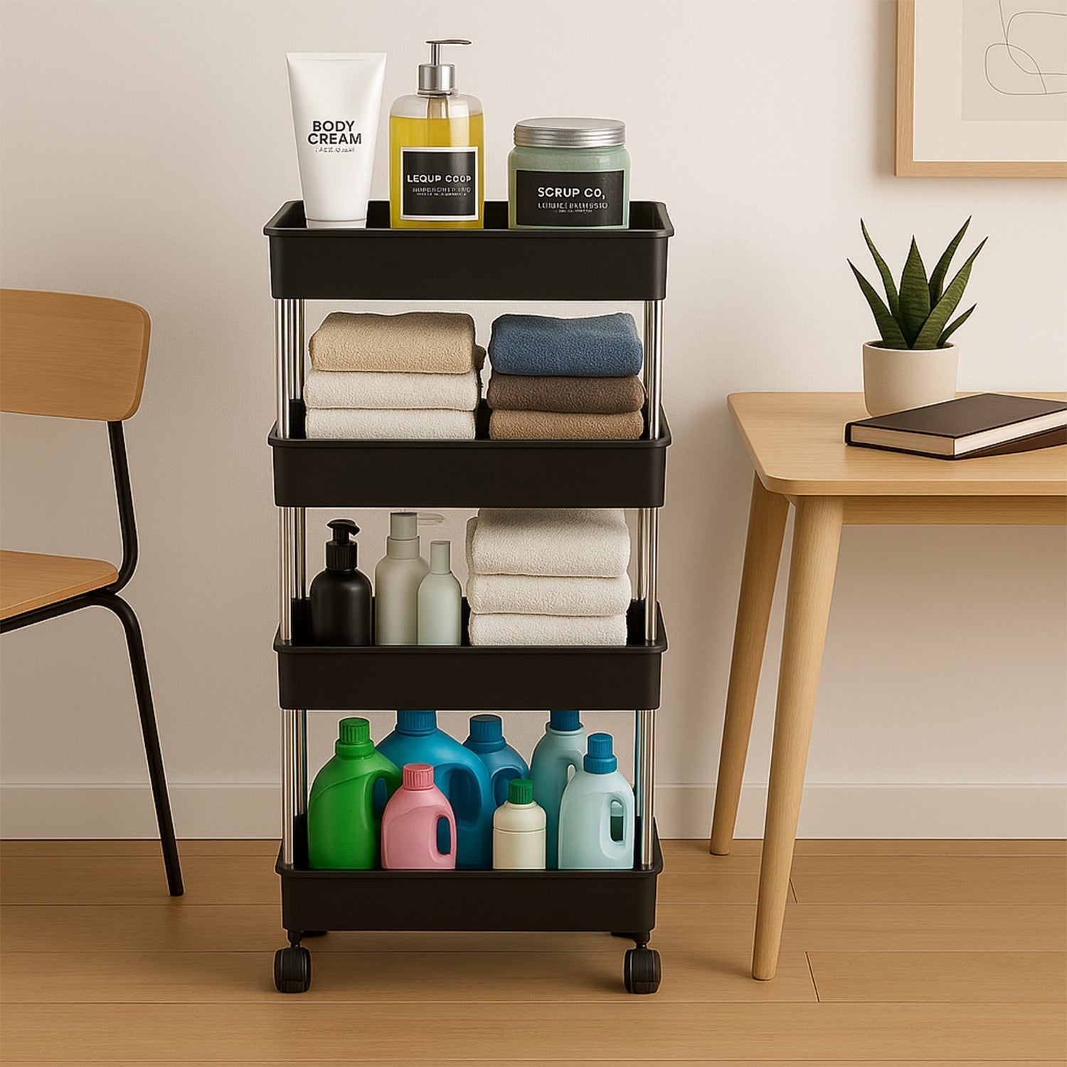 Movable Storage Rack Trolley Your Brand