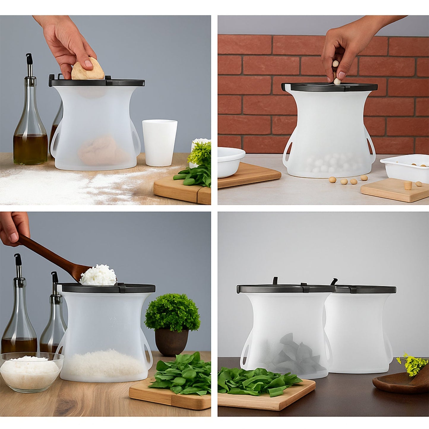 Eco-Friendly Food Storage: Reusable Silicone Bags (3-Pack) - Leakproof & Safe Your Brand