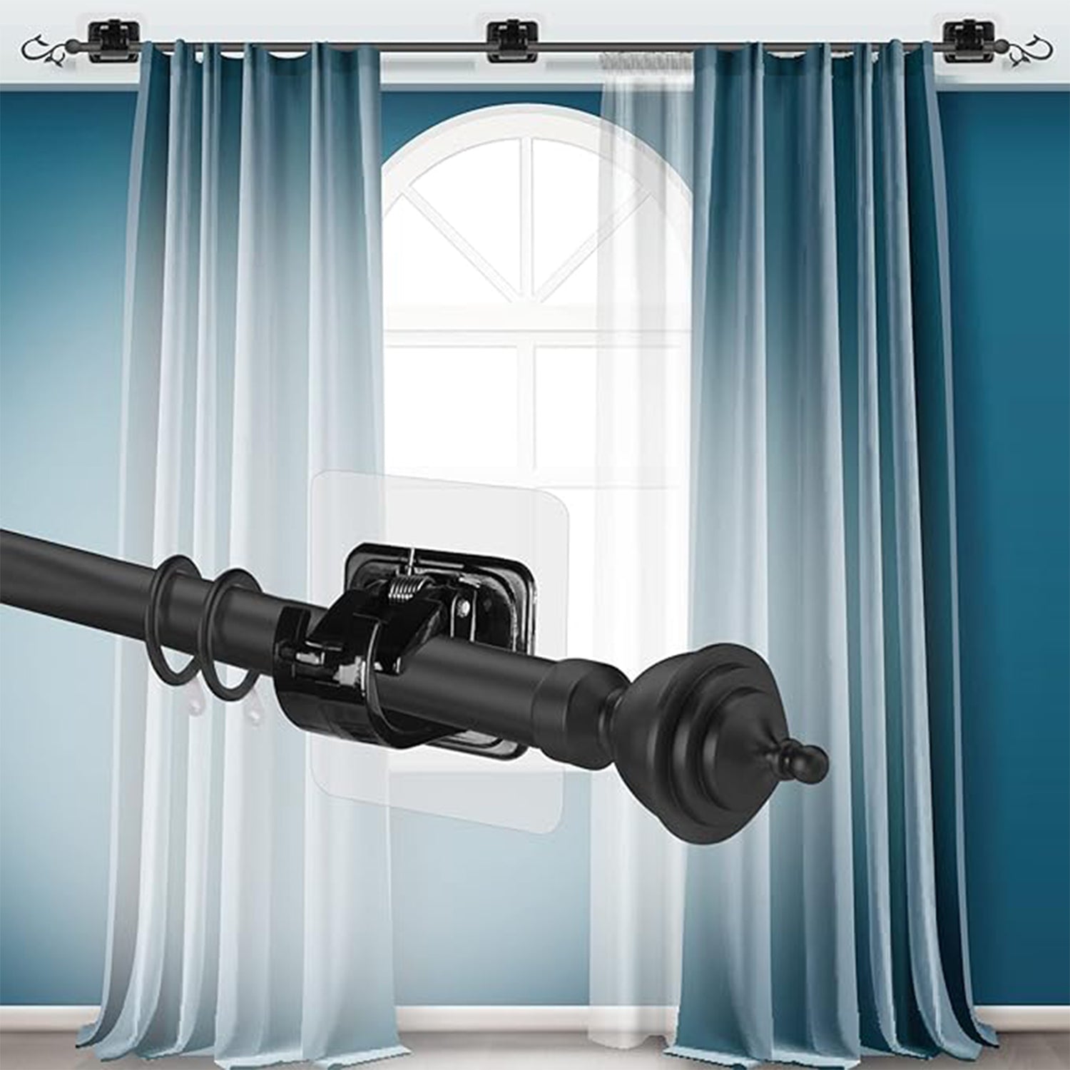 Heavy-Duty Wall-Mount Clip with Transparent Adhesive Base (2 Pc) Your Brand