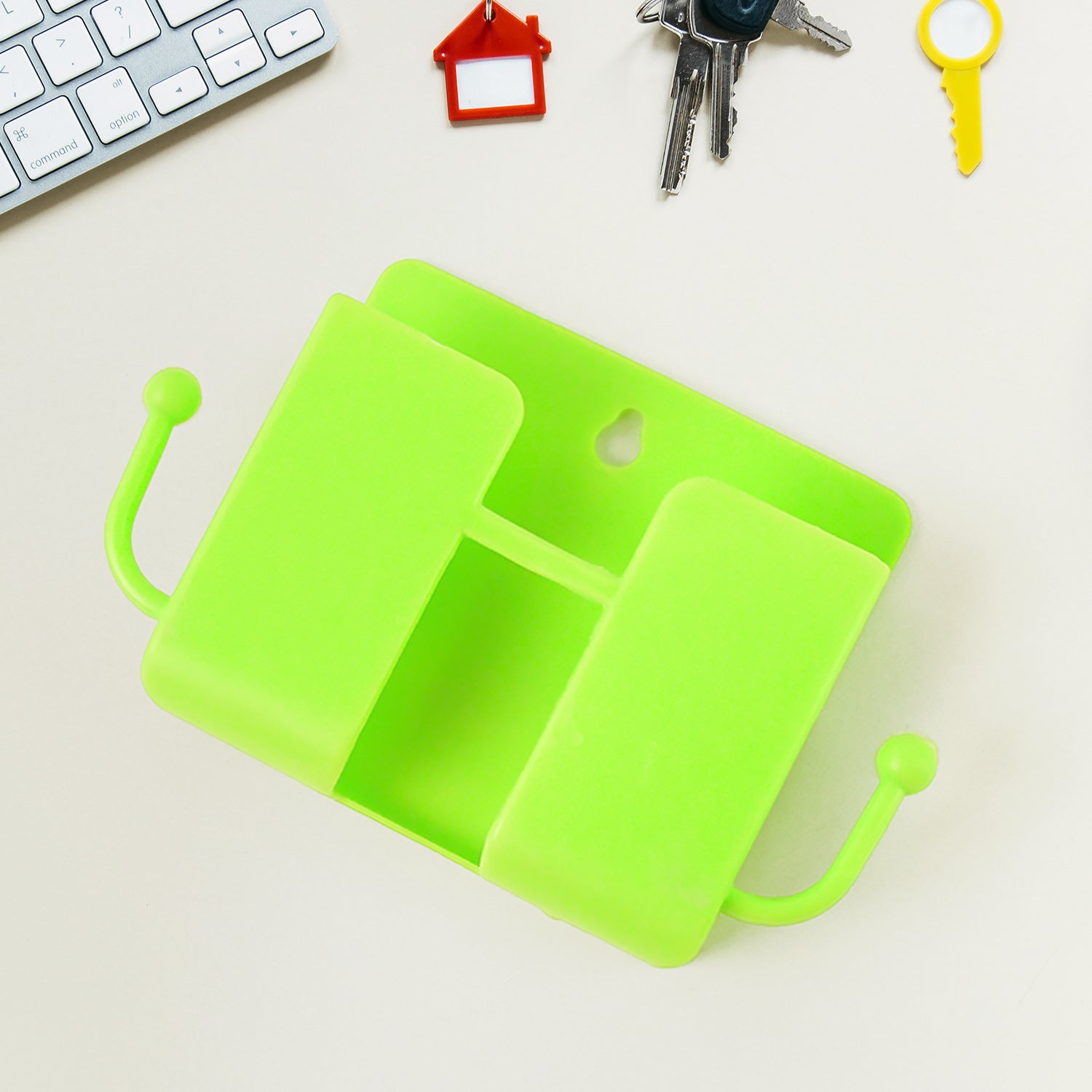 1 Pc Neon Green Wallmount Mobile Stand With Hook Your Brand