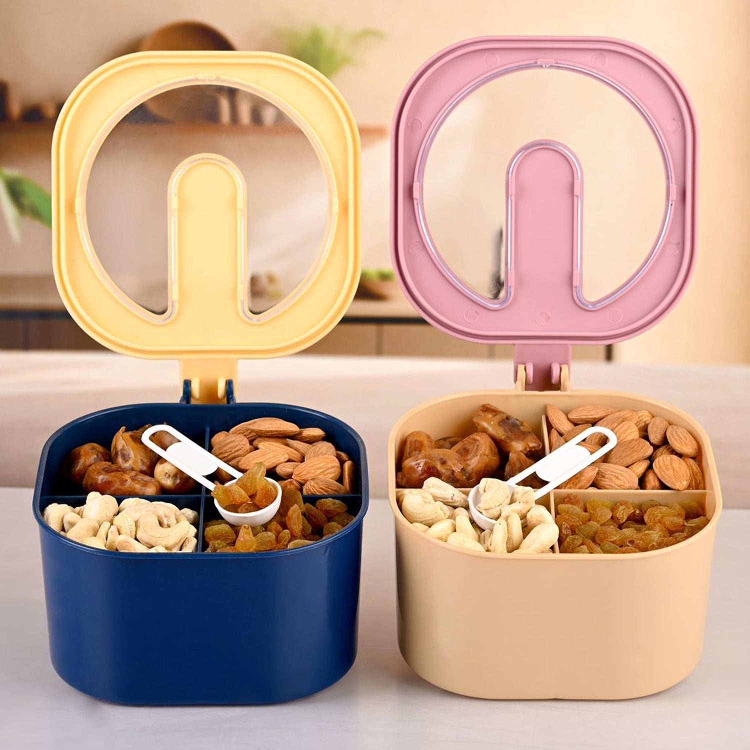 Fancy 4-Section Masala Box for Kitchen Storage (Spice Container) Your Brand