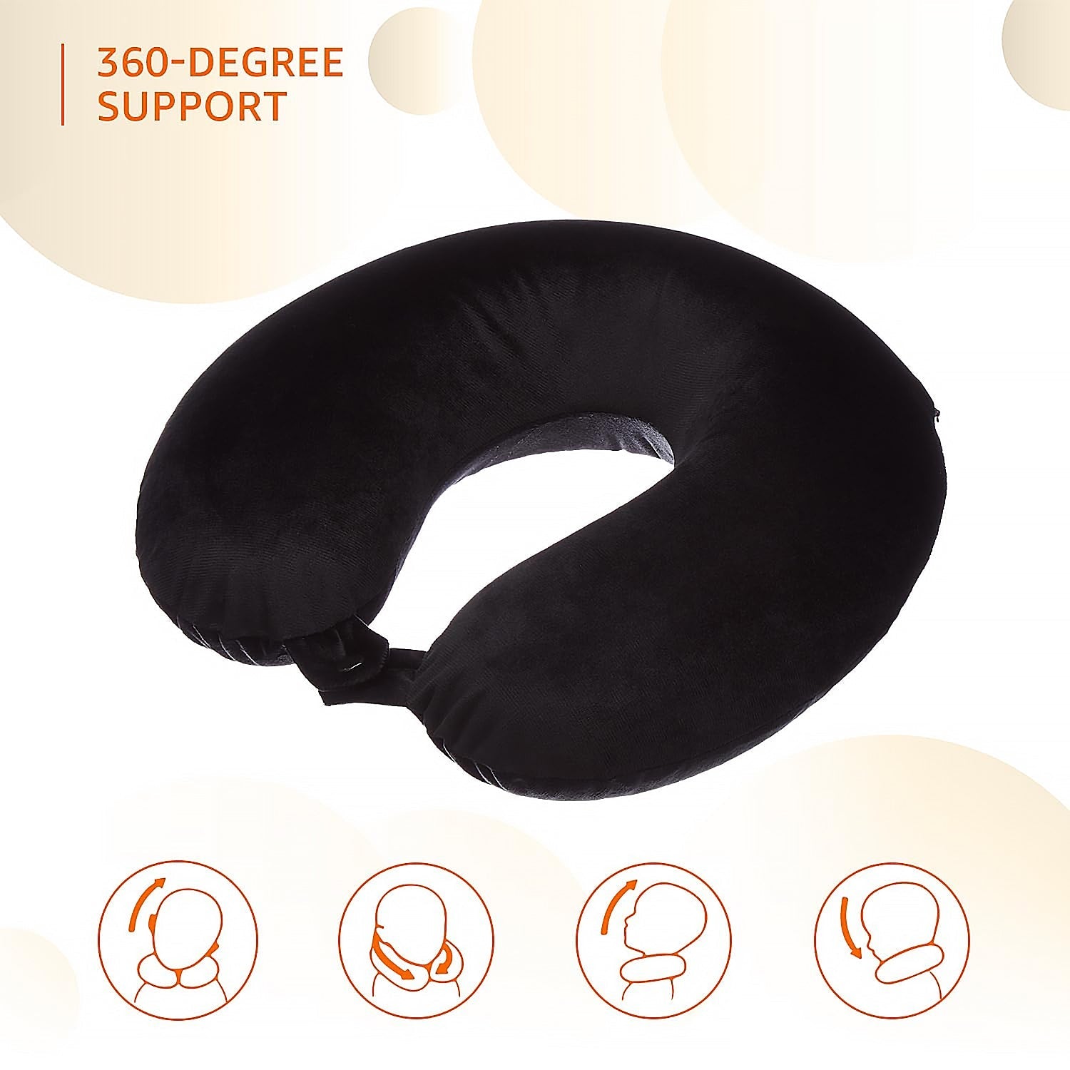 8512 3 in 1 Comfortable Travel Sleeping Kit, Neck Pillow, Eye Mask & Ear Plug Set Inflatable Plane Sleeping Pillow Head Neck Support Pillows for Travel Airplane Office, Black Your Brand