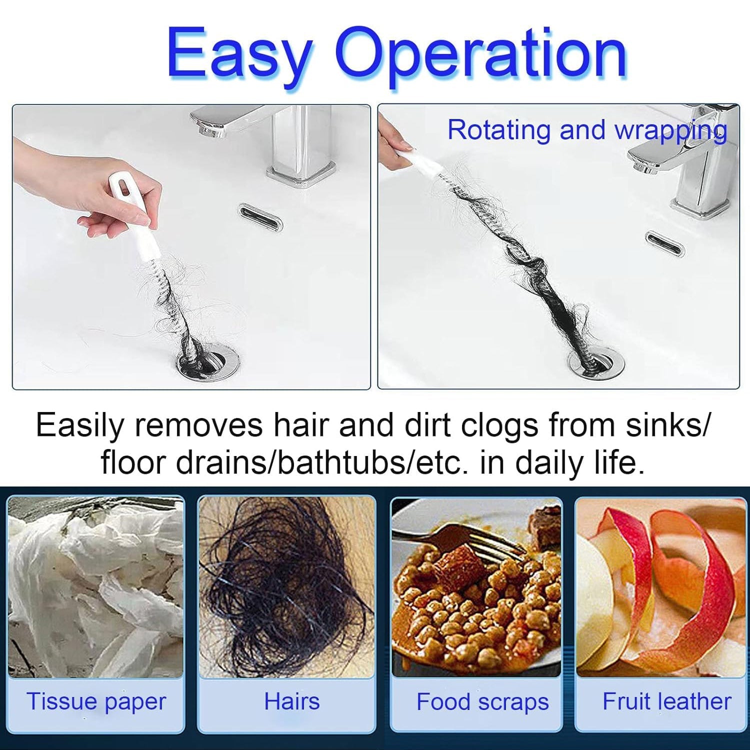 Flexible Sink Cleaning Brush Water Pipe Drain Dredge Tool (48 CM / 1 Pc) Your Brand