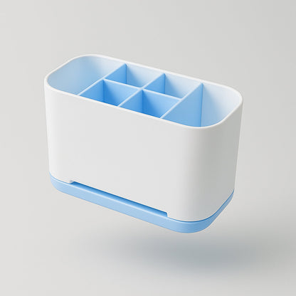 6 Compartment Multi Purpose Organizer Toothbrush Holder Stand Plastic Caddy (1 Pc) Your Brand