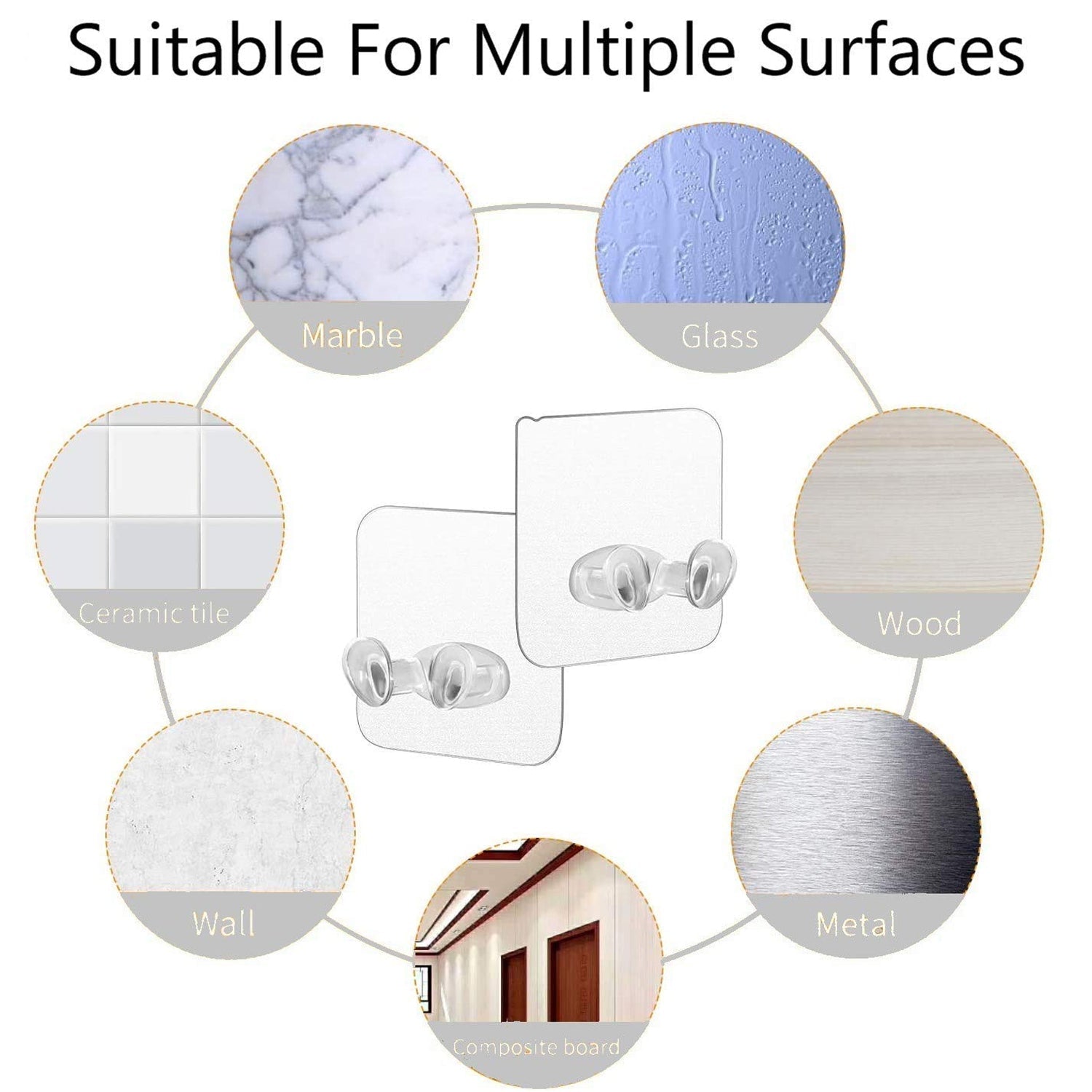 Transparent Self-Adhesive Wall Hook – Drill-Free, Waterproof & Oil-Proof for Toothbrush, Socket (1 Pc) Your Brand