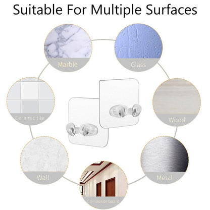Transparent Self-Adhesive Wall Hook – Drill-Free, Waterproof & Oil-Proof for Toothbrush, Socket (1 Pc) Your Brand