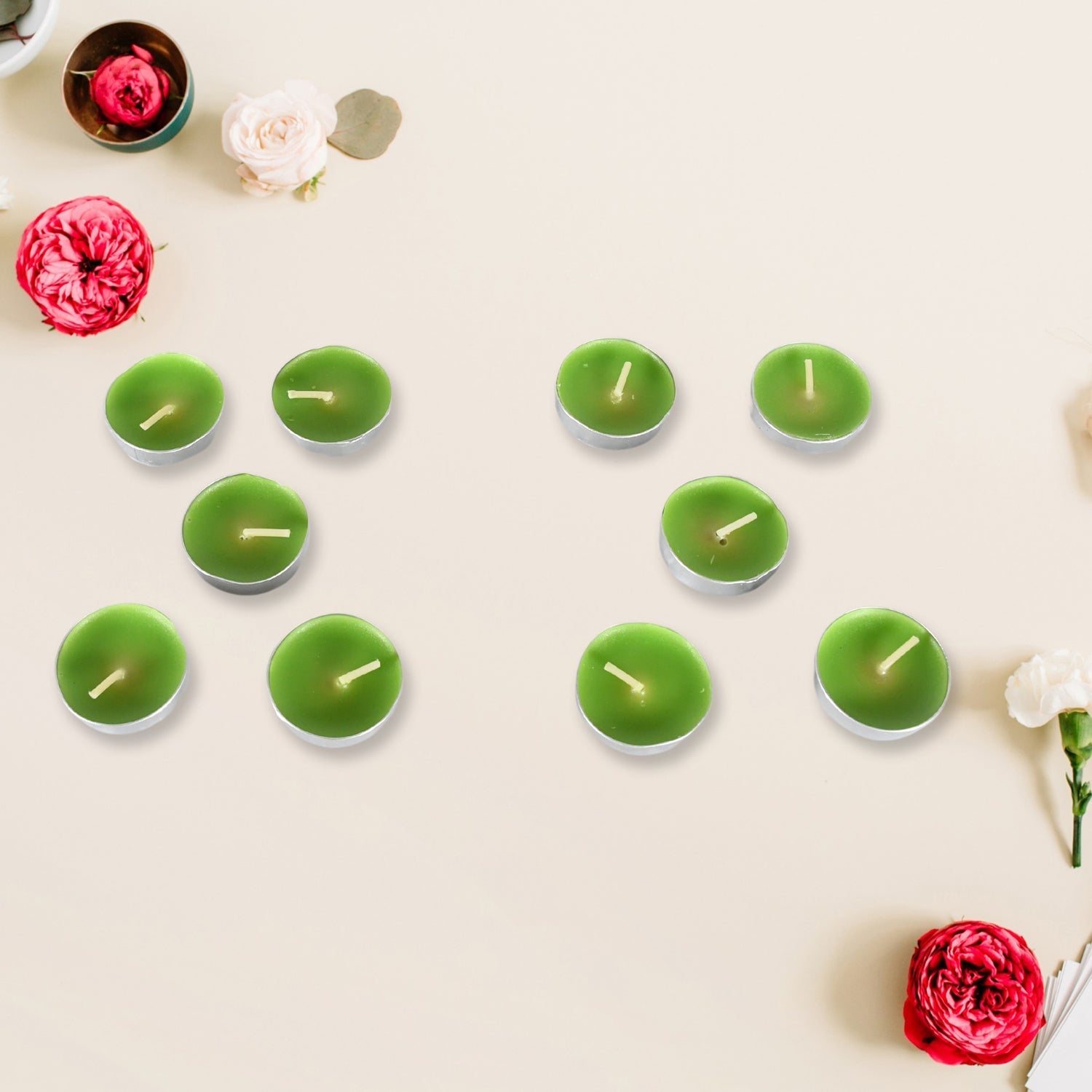 8-9 Hour Unscented Smokeless Candles – For Diwali, Christmas, Weddings, Parties & Mood Dinners, Diwali (10 Pc) Your Brand