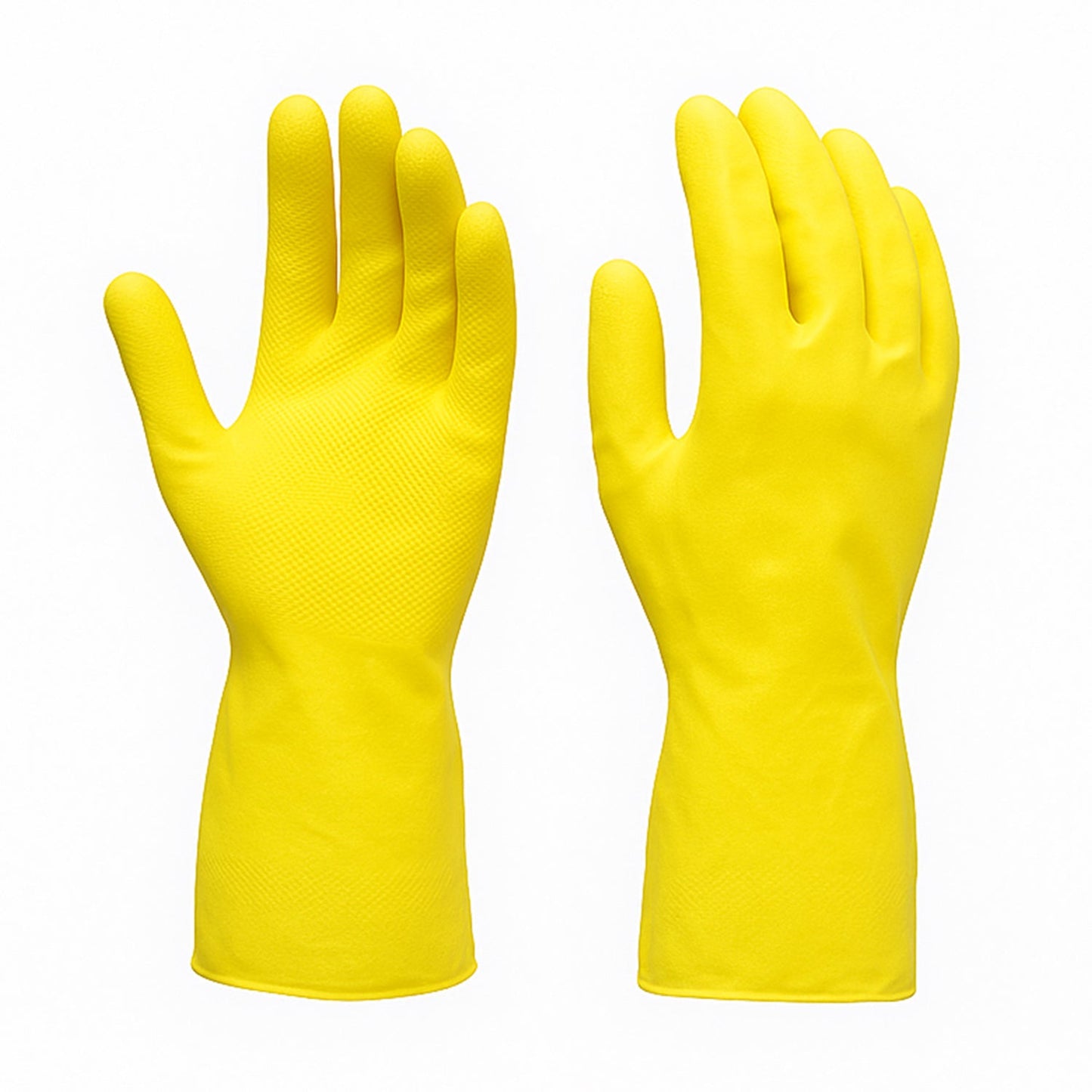 2 pair med yellow gloves For Types Of Purposes Like Washing Utensils, Gardening And Cleaning Toilet Etc. Your Brand