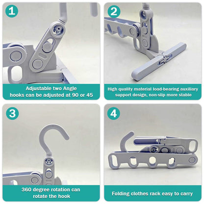 5-Hole Foldable Clothes Hanger – Robust, Space-Saving Travel Rack Your Brand