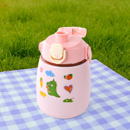 Stainless Steel Vacuum Insulated Water Bottle with Handle & Sticker (700 ML) Your Brand