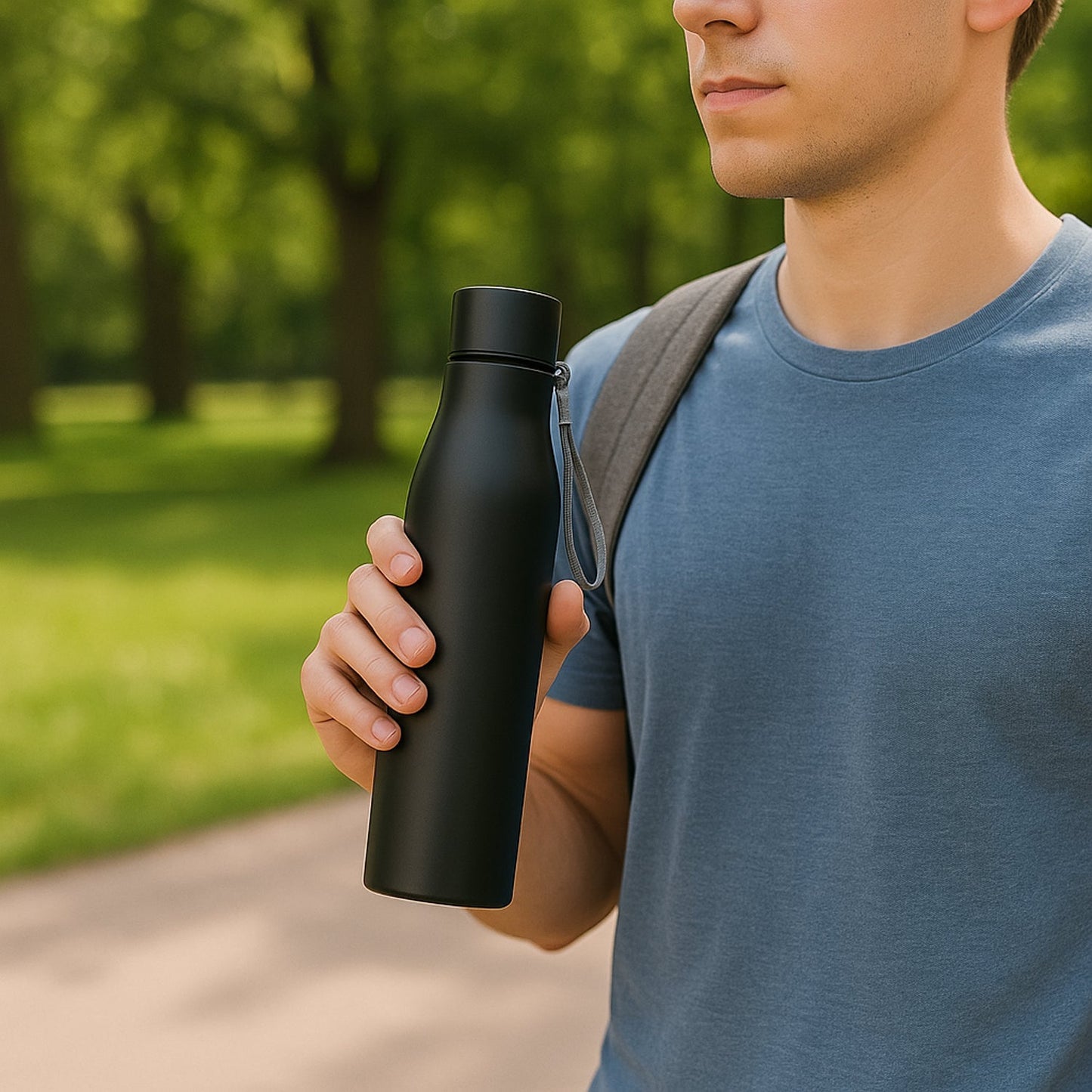 Premium Stainless Steel Water Bottle Approx 1000ML (1 Pc) Your Brand