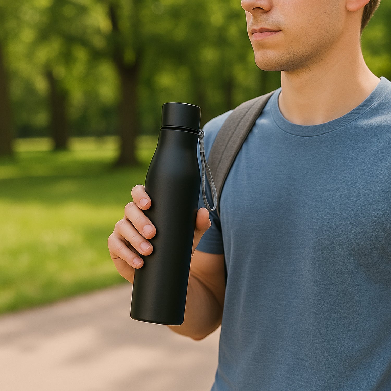 Premium Stainless Steel Water Bottle Approx 1000ML (1 Pc) Your Brand