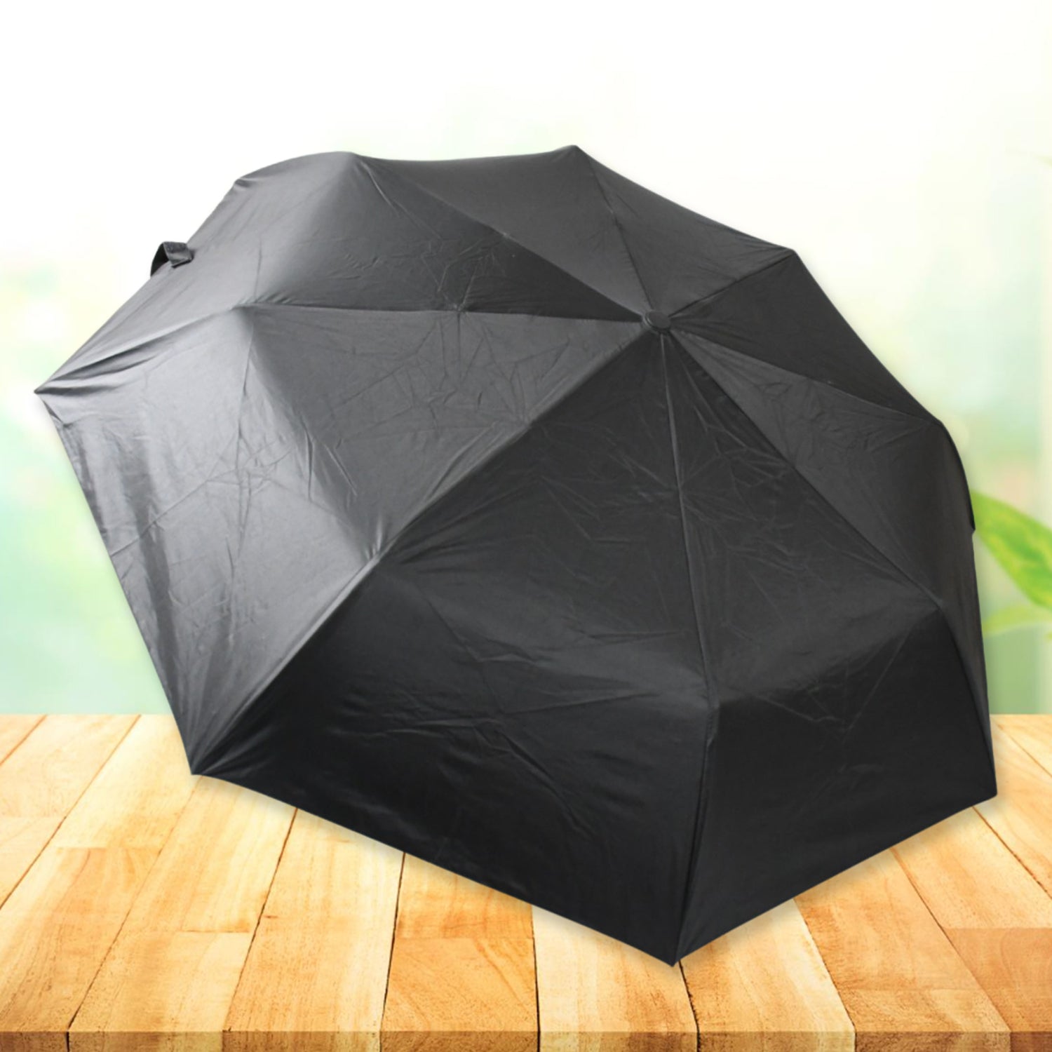 2 Fold Manual Umbrella – Wind, Sun & Rainproof with Steel Shaft & Wrist Strap Your Brand