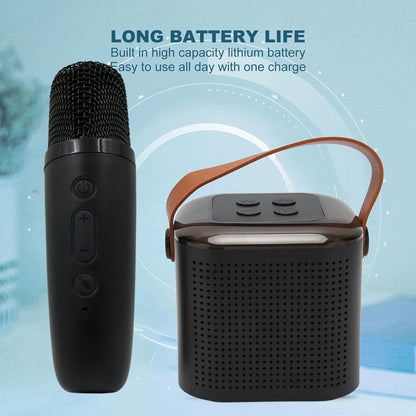 Wireless Speaker Microphone Set, RGB Light Support Memory Card PortableKaraoke Machine Perfect  for Travel TV Your Brand